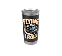 Flying is How I Roll Pilot Aviation Stainless Steel Insulated Tumbler