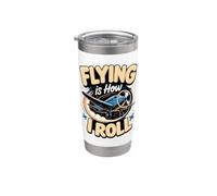 Flying is How I Roll Pilot Aviation Stainless Steel Insulated Tumbler
