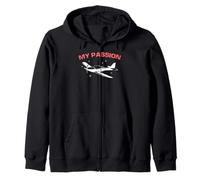 Flying Is My Passion Light Aircraft Pilot Motivation Zip Hoodie
