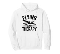 Flying Is My Therapy Funny Pilot Pullover Hoodie