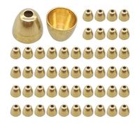 Flying Linked Bead Material Cone Heads for Binder Ears, Slotted Brass Beads for Binding | Bowling Head Beads Falling in 3 Sizes for Fishing Construct