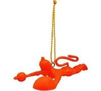 Flying Lord Hanuman Hanging Idol for Car Decoration Decorative Showpiece - 6 cm (Plastic, Orange)