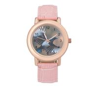 Flying Magpie Bird Cute Women's Wrist Watches Analog Quartz Leather Strap Waterproof Ladies Watch