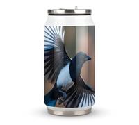 Flying Magpie Bird Stylish Insulated Coffee Cups & Mugs with Lids Stainless Steel Travel Drinks Tumbler