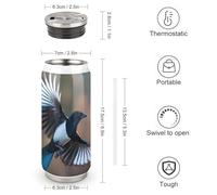 Flying Magpie Bird Stylish Insulated Coffee Cups & Mugs with Lids Stainless Steel Travel Drinks Tumbler