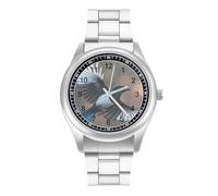 Flying Magpie Bird Stylish Men's Wrist Watches Analog Quartz Stainless Steel Strap Waterproof Business Watch