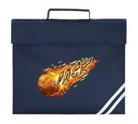 Flying Meteoride Personalised Kids Book Bag Boys Girls Back to School Space Design for Primary Reception Infants, One Size, Navy