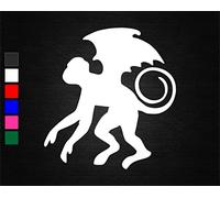 Flying Monkey Vinyl Decal Sticker (15cm x 14cm, White)