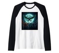 Flying Monkeys Under The Terrestrial Moon for Fish Lovers Raglan Baseball Tee