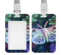 Flying Moth ID Badge Holder Name Card Holders Photocard Case with Lanyard for Teacher Nurse Office