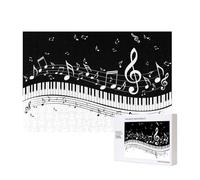 Flying Music Notes Musical Piano Keys,300 Pieces Wooden Jigsaw Family Game Jigsaw Puzzles for Adults Teens Home Decor
