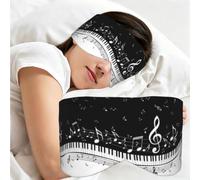 Flying Music Notes Musical Piano Keys, Sleep Mask for Home Travel, Full Eye Covers Light Blocking Eye Mask Sleep Eye and Ear Muffs