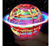 Flying Orb Ball Toy, Flying Spinner Hover Ball Boomerang with LED Lights, Hand Controlled Orbi Magic Floating Toy for Kids 6 7 8 9 10 12 Boys Girls Red
