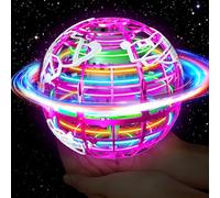Flying Orb Ball Toy, Magic Flying Ball Hover Spinner Boomerang with LED Lights, Hand Controlled Magic Floating Toy for Kids 6 7 8 9 10 12 Boys Girls Pink