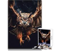 Flying Owl at Night Puzzle for Teenagers 1000 Pieces Learning through Play Experience Heartfelt Special Occasion Gift Size 50x75cm