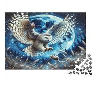 Flying Owl Jigsaw Puzzles Moonlit Night 1000 Piece Recycled Paper for Adults Puzzle Educational Decompression Game Family Learning Great Gift Idea 38x26cm/1000pcs