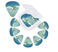 Flying Owl Print Guitar Pick 12 Pack With Guitar Pick Case Guitar Plectrums Pick 0.46mm 0.96mm 0.71mm Guitar Accessories For Bass Electric Acoustic Guitars Ukulele