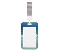 Flying Owl Print Id Badge Holder Sliding Card Holder Vertical Card Protector Cover Case Teacher Lanyard for Office Women Men