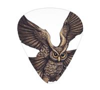 Flying owl Printed pick set - 12 pieces, thin, medium and thick guitar picks, suitable for guitar, bass, electric guitar and ukulele