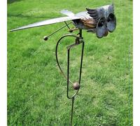 (flying owl) Rustproof Metal Owl Garden Stake with Flapping Wings