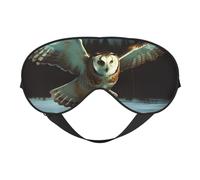 Flying Owl Sleep Mask for Women & Men - Double-Sided Eye Mask with Adjustable Strap, Soft Silky Feel, Light-Blocking & Breathable for Travel, Nap, Shift Work, Yoga