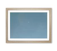 Flying Past The Moon Modern Art Framed Print | A3 Oak Framed Wall Art | Ready to Hang | Modern Space Picture | Living Room Bedroom Lounge Office