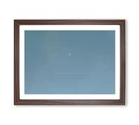 Flying Past The Moon Modern Art Framed Print | A4 Walnut Framed Wall Art | Ready to Hang | Modern Space Picture | Living Room Bedroom Lounge Office