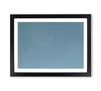 Flying Past The Moon Modern Art Framed Wall Art Print, Ready to Hang Picture for Living Room Bedroom Home Office Décor, Black A4 (34 x 25 cm)