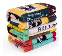 Flying Paws 3 PCS Soft Washable Pet Blankets - French Bulldog Pattern, 60×80 cm