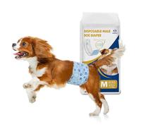 Flying Paws Dog Nappies Male 26 count M, Disposable Wetness Indicator Male Dog Diapers, Adjustable Super Absorbent Warps, Leak-Proof Belly Bands for Puppy Incontinence