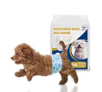 Flying Paws Dog Nappies Male 26 count XS, Disposable Wetness Indicator Male Dog Diapers, Adjustable Super Absorbent Warps, Leak-Proof Belly Bands for Puppy Incontinence