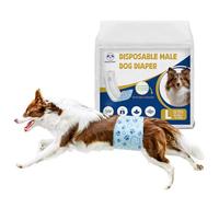 Flying Paws Dog Nappies Male 52 count L, Disposable Wetness Indicator Male Dog Diapers, Adjustable Super Absorbent Warps, Leak-Proof Belly Bands for Puppy Incontinence