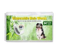 Flying Paws Dog Nappies Male, M-24 Disposable Male Warps with Activated Charcoal, Odor Neutralization Soft & Breathable Diapers, Puppy Incontinence Pants M-24 Count