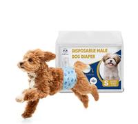 Flying Paws Male Dog Nappies, S-52 Belly Bands, Wetness Indicator Diapers | Ultra-thin & Super Absorbent Wraps, Adjustable Snug Fit. Ideal for Marking, Training, Senior Incontinence, Recovery for Male