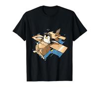 Flying Penguin Shirt Penguin Lover Penguin Airplane Pilot Value Graphic T-Shirt, Men, Black, S