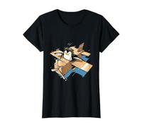 Flying Penguin Shirt Penguin Lover Penguin Airplane Pilot Value Graphic T-Shirt, Women, Black, S