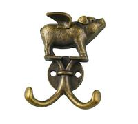Flying Pig Coat Hooks Wall Mounted,Animal Wall Hooks,Cute Animal Coat Hooks,Wall Hooks Heavy Duty,Antique Brass Hooks,Vintage Coat Ho/oks,Co/at Pegs for W/all,Quirky Co/at Hoo/ks,Bag Hoo/ks for W/all