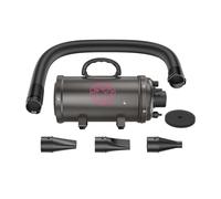 Flying Pig Turbo Dog Grooming Dryer with ForceFlow Drying Power, Variable Speed and Heat Control (Dark Grey w/Pink Logo)
