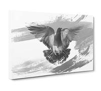 Flying Pigeon Bird V1 Canvas Print | Gallery Wrapped 30mm Frame Wall Art | 24x16 inches | Ready to Hang | Modern Animals Picture | Living Room Bedroom Lounge Office