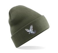 Flying Pigeon Fly into Style with This Unique Racing Pigeon Embroidered Beanie Hat! (UK, Alpha, One Size, Olive)