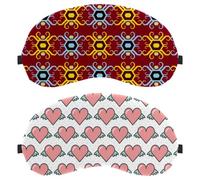 Flying Pink Heart Love Angel Pattern 2-Pack Light-Blocking Soft Breathable Sleep Mask Eye Patch Eye Cover