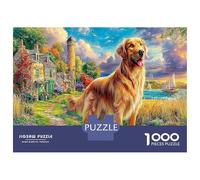Flying Puppy 1000 Pc Retriever Field Eco-Friendly Paper Premium Jigsaw Puzzle for Adults Educational Game Decompression Wall Decor Gift Idea 70x50cm/1000pcs
