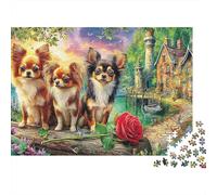 Flying Puppy 1000 Piece Beautiful Pictures Jigsaw Puzzle - Brain Game, Home Décor & Relaxing Educational Fun (Group Challenge)