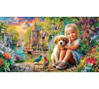 Flying-Puppy-Fantasy Recycled Paper Jigsaw Puzzles 1000Pc Educational Games Fun and Challenging Family Game Great Gift Idea for Decompression 38x52/1000pcs