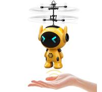 Flying Robot Toys Drone for Kids, Flying Ball Helicopter Toy Hand Controlled with LED Light for Beginner, Mini Drone Helicopter Gifts for 6-12+ Years Old Boys Girls Indoor Outdoor Games (Yellow)