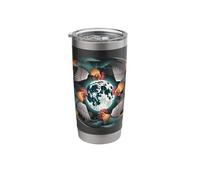 Flying Roosters Under The Terrestrial Moon Funny Meme Stainless Steel Insulated Tumbler