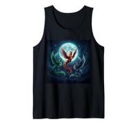 Flying Roosters Under The Terrestrial Moon Funny Meme Tank Top