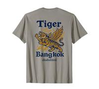 Flying Sacred Tiger Illustration with Bangkok Typography T-Shirt