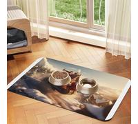 Flying Santa Pet Feeding Mat-Waterproof & Non-Slip Dog and Cat Food Mat-No Stains Quick Dry Dog Water Dispenser Mat