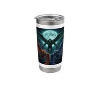 Flying Sasquatch Under The Terrestrial Moon Funny Meme Stainless Steel Insulated Tumbler